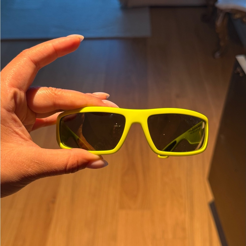 Prada Neon Green Rectangular Sunglasses - image 1